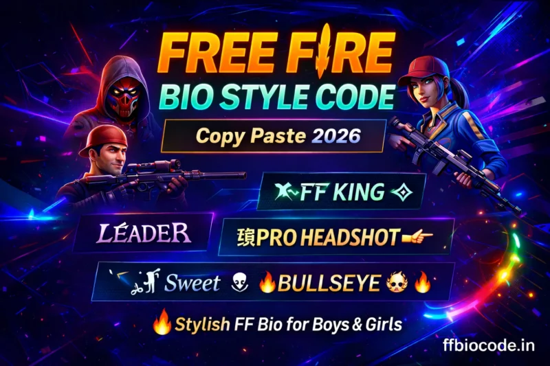 Free Fire Bio Style Code Copy Paste 2026