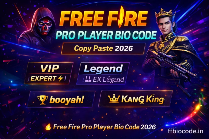 Free Fire Pro Player Bio Code Copy Paste