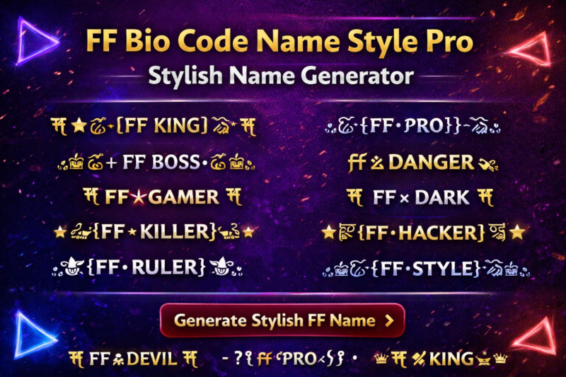 FF Bio Code Name Style Pro – Stylish Name Generator